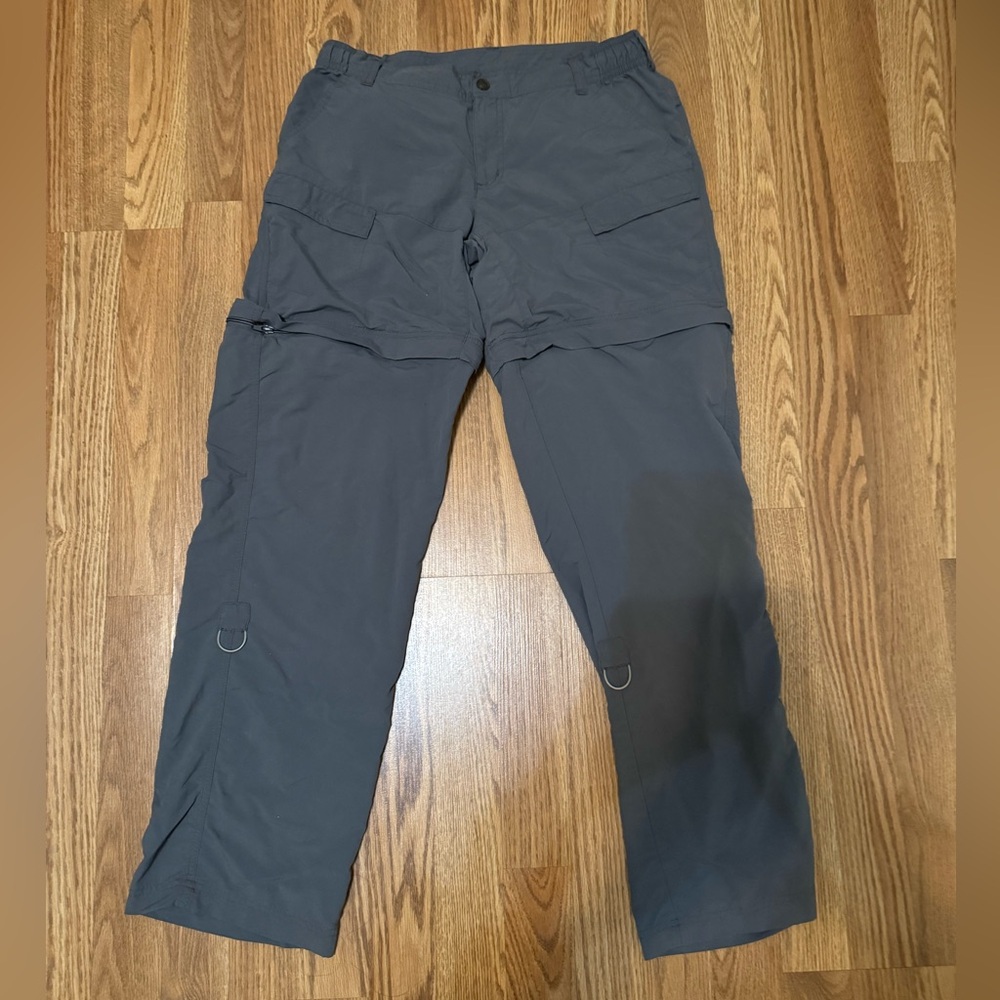 Dark gray cargo pants w/ strechy waist
